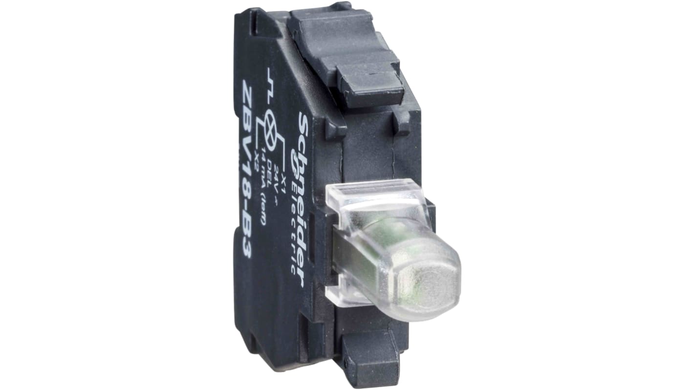 Schneider Electric ZBV Series Light Block, 24V, Green Light