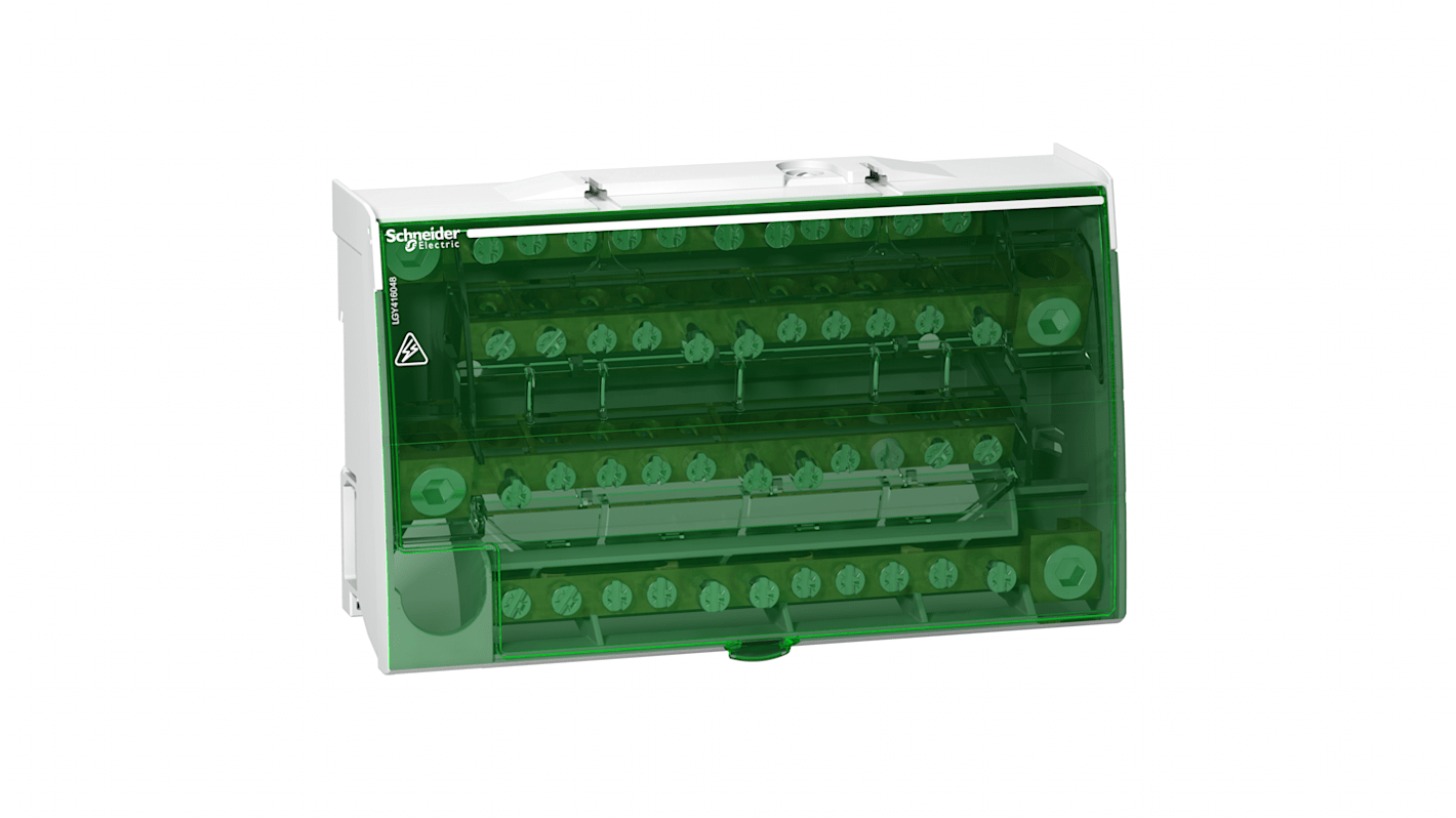 Bloc de distribution Schneider Electric 12 voies, section de fils 25 AWG, 160A, 230 V