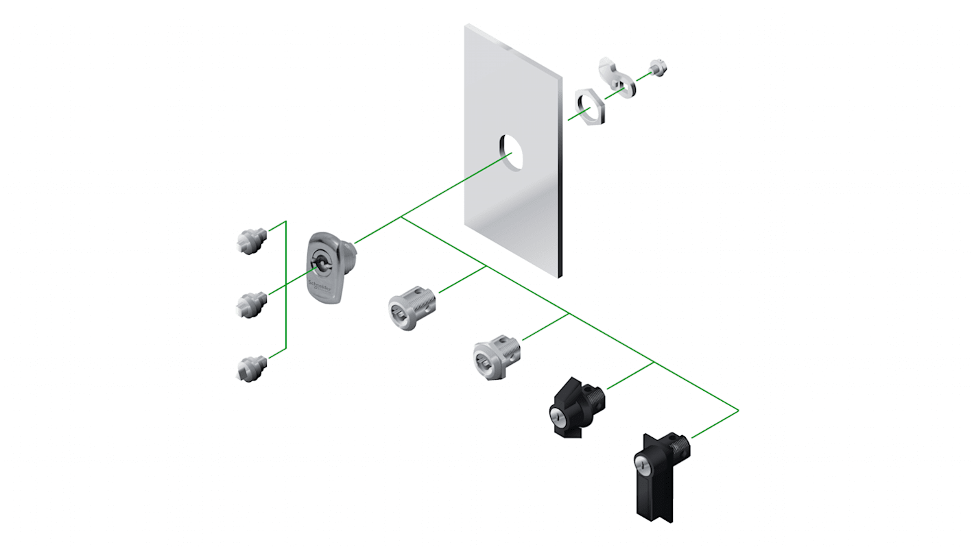 Schneider Electric Spacial S3X Series 6mm Square Lock Insert For Use With Enclosure Accessories