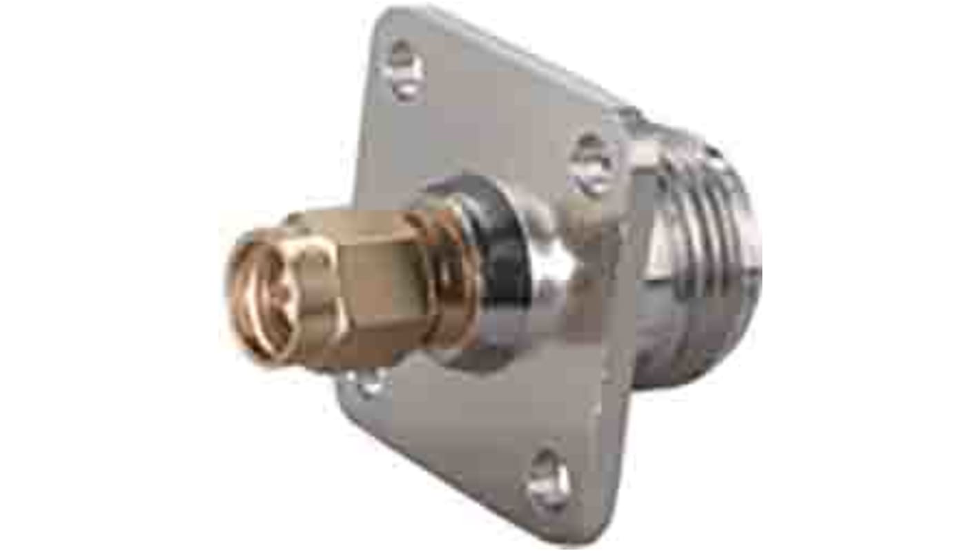 Adaptador de RF Huber+Suhner 39_SMA-N-50-1/1--_NE, Macho Recto SMA a Hembra N, 18GHz