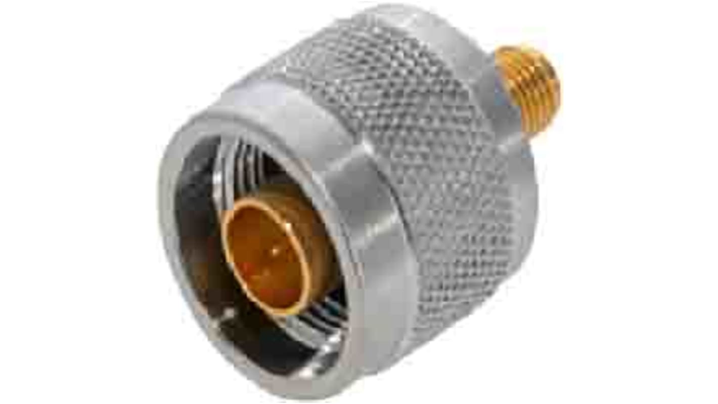 Adaptador de RF Huber+Suhner 33_N-SMA-50-1/113_NE, Macho Recto N a Hembra SMA, 18GHz