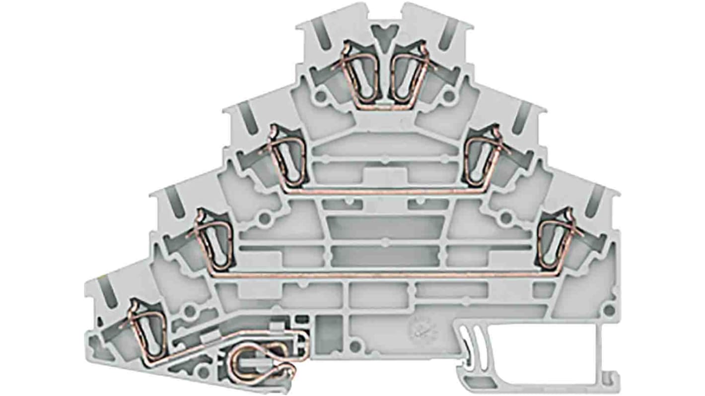 Bloc de jonction rail DIN Siemens 8WH, 0.08 → 2.5mm², Gris