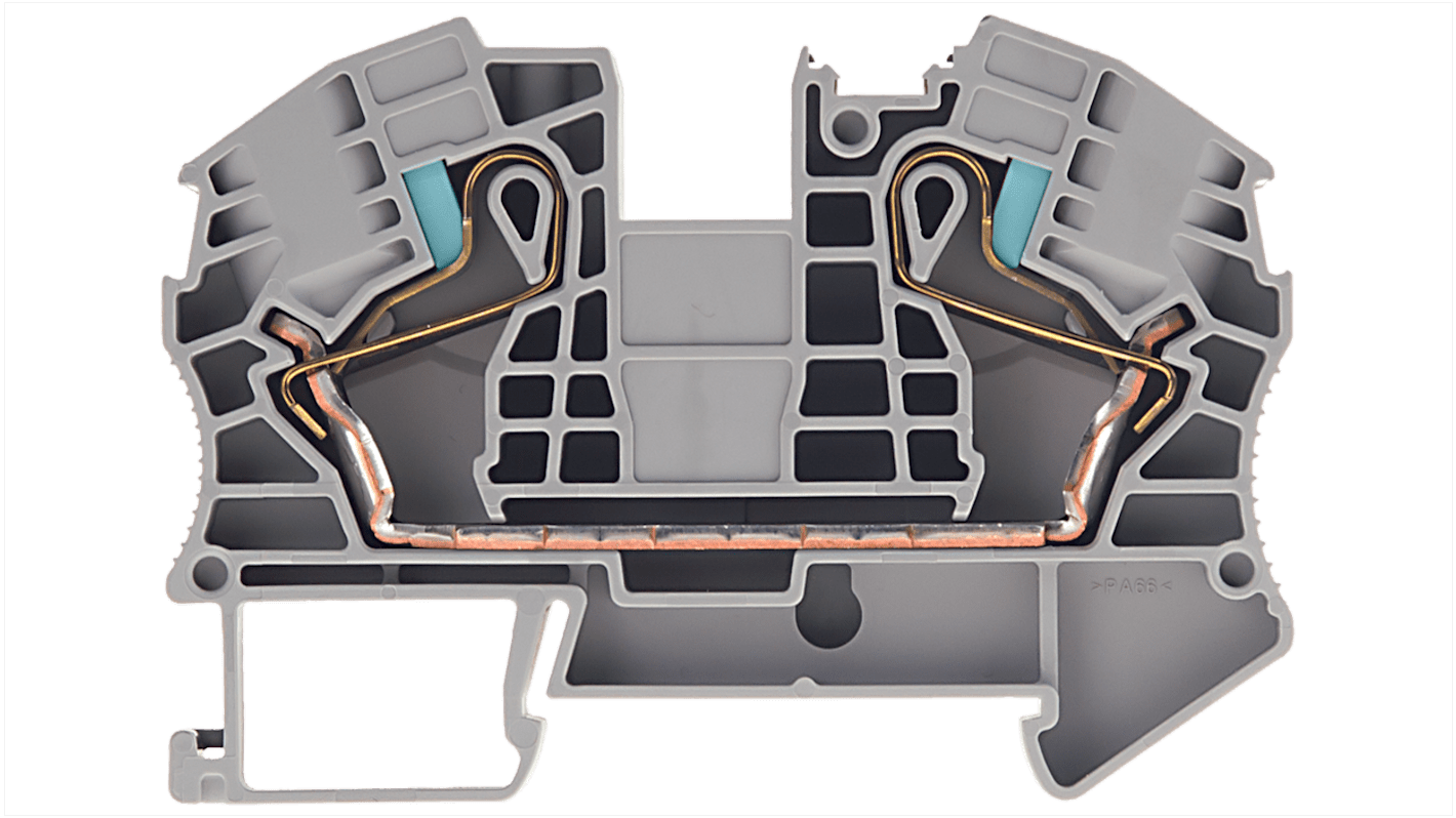 Bloc de jonction rail DIN Siemens 8WH, 16mm², Gris