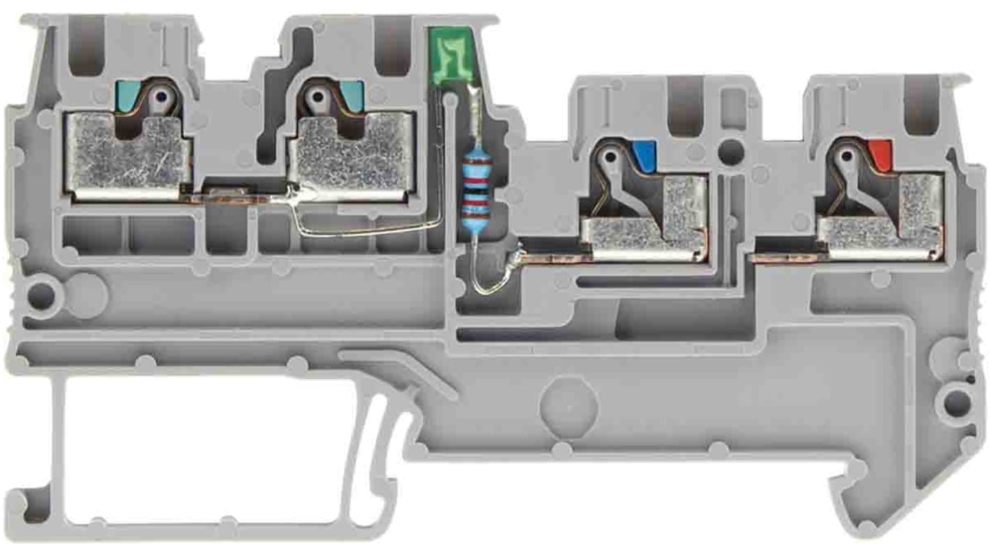 Bloc de jonction rail DIN Siemens 8WH, 1.5mm², Gris