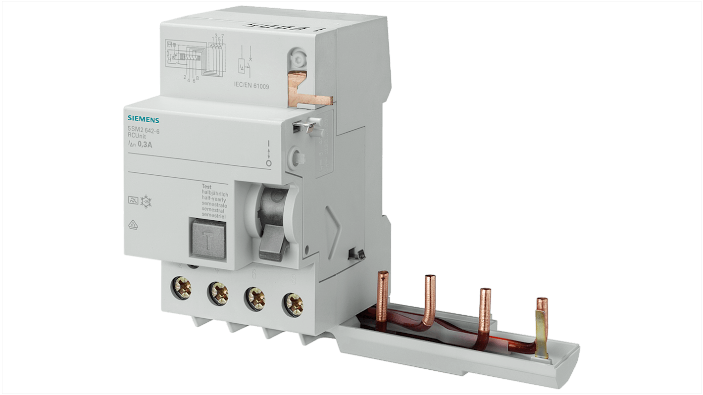 Interruptor automático 2P, 63A, Curva Tipo AC EC000003, SENTRON, Montaje en Carril DIN