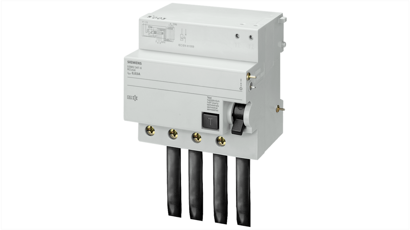 Siemens 5SM2 MCB Leitungsschutzschalter Typ AC, 4-polig 63A SENTRON DIN-Schienen-Montage