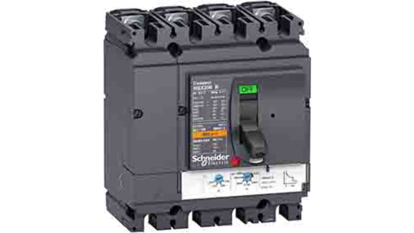 Schneider Electric, Compact MCCB 4P 100A, Breaking Capacity 200 kA, Fixed Mount