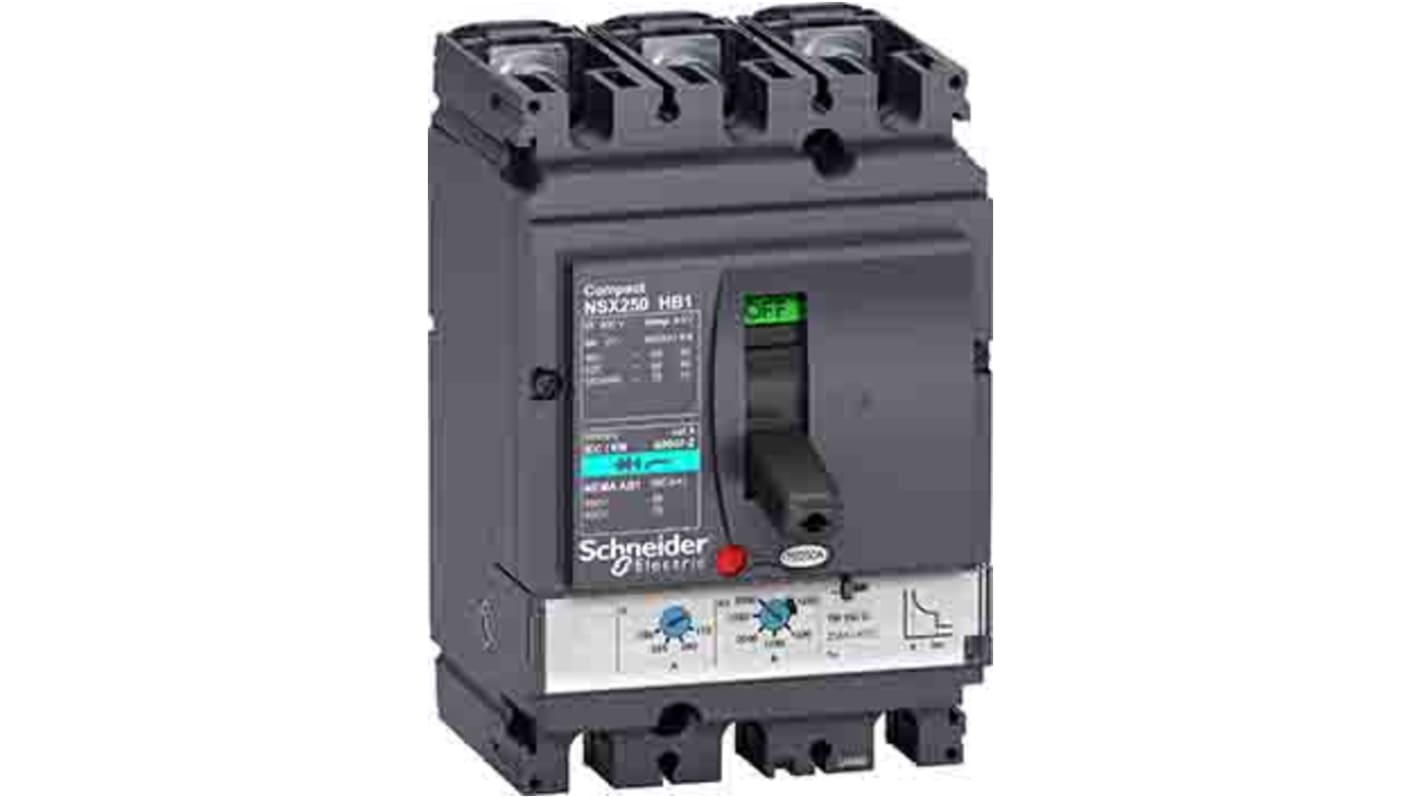 MCCB Schneider Electric, 3 Polos, 40A, Capacidad de Ruptura 75 kA, Montaje fijo, Compacto, NSX HB1