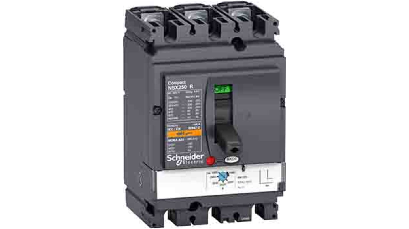 MCCB Schneider Electric, 3 Polos, 100A, Capacidad de Ruptura 200 kA, Montaje fijo, Compacto, NSX R