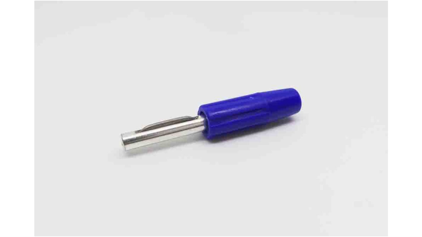 RS PRO Blue Male Banana Connectors, Solder Termination, 10A, 50V, Silver Plating