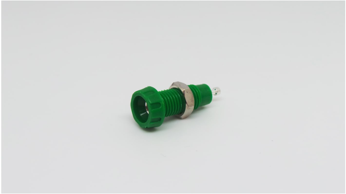 RS PRO Green Female Banana Socket, Solder Termination, 10A, 50V, Silver Plating