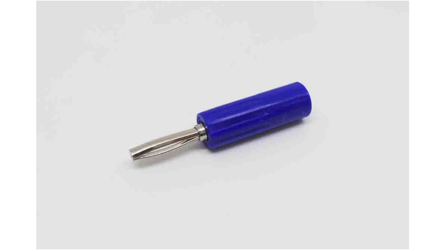 Conector banana Macho, 10A, 50V, Contacto Níquel, Azul