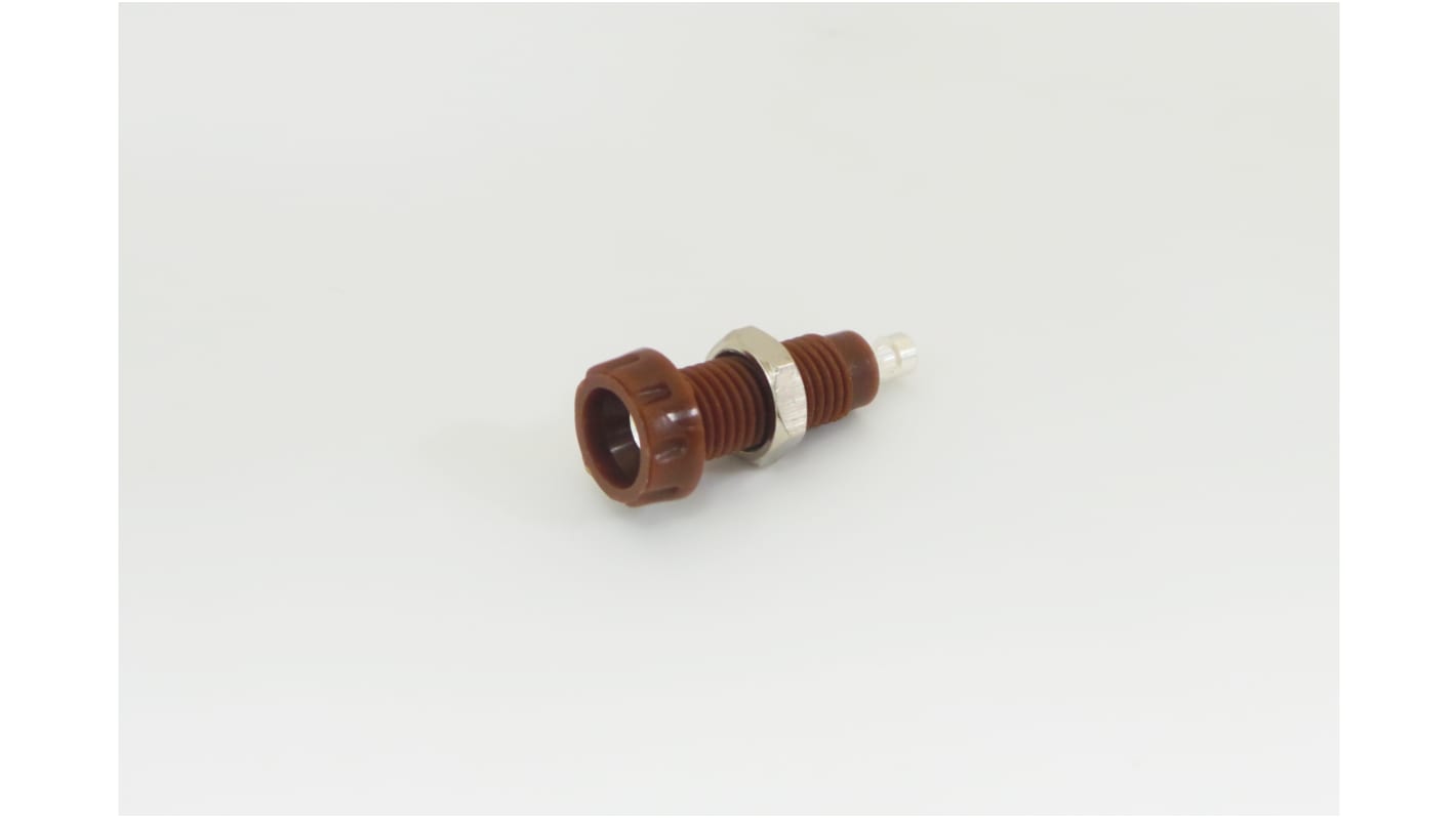 RS PRO Brown Female Banana Socket, 4 mm Connector, Solder Termination, 10A, 50V, Silver Plating