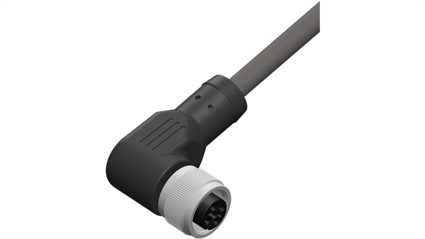 RS PRO Right Angle Female 4 way M12 to Unterminated Sensor Actuator Cable, 2m