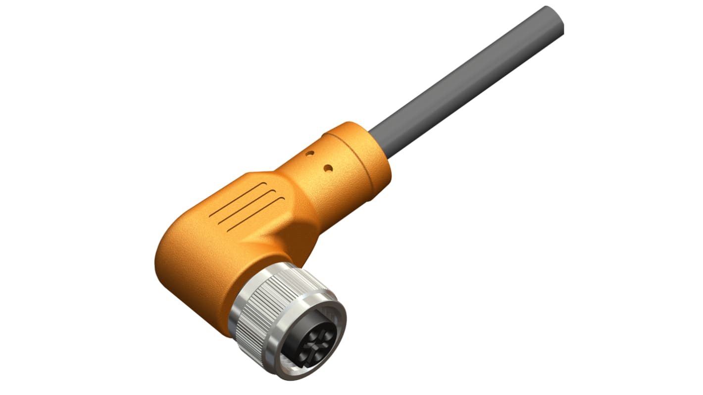 RS PRO Érzékelő-működtető kábel, M12 - Szereletlen - 4 érintkező, 5m