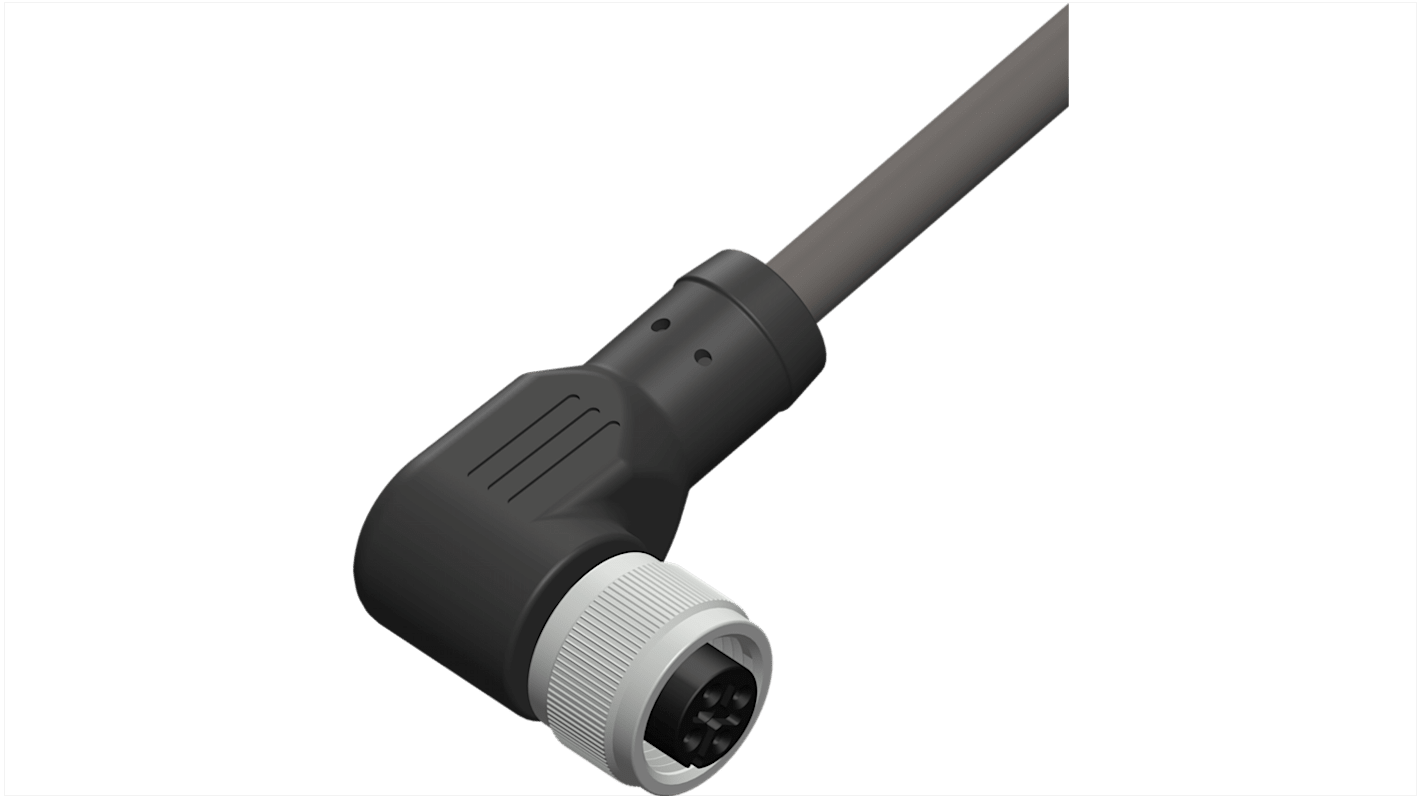 RS PRO Right Angle Female 4 way M12 to Unterminated Sensor Actuator Cable, 10m