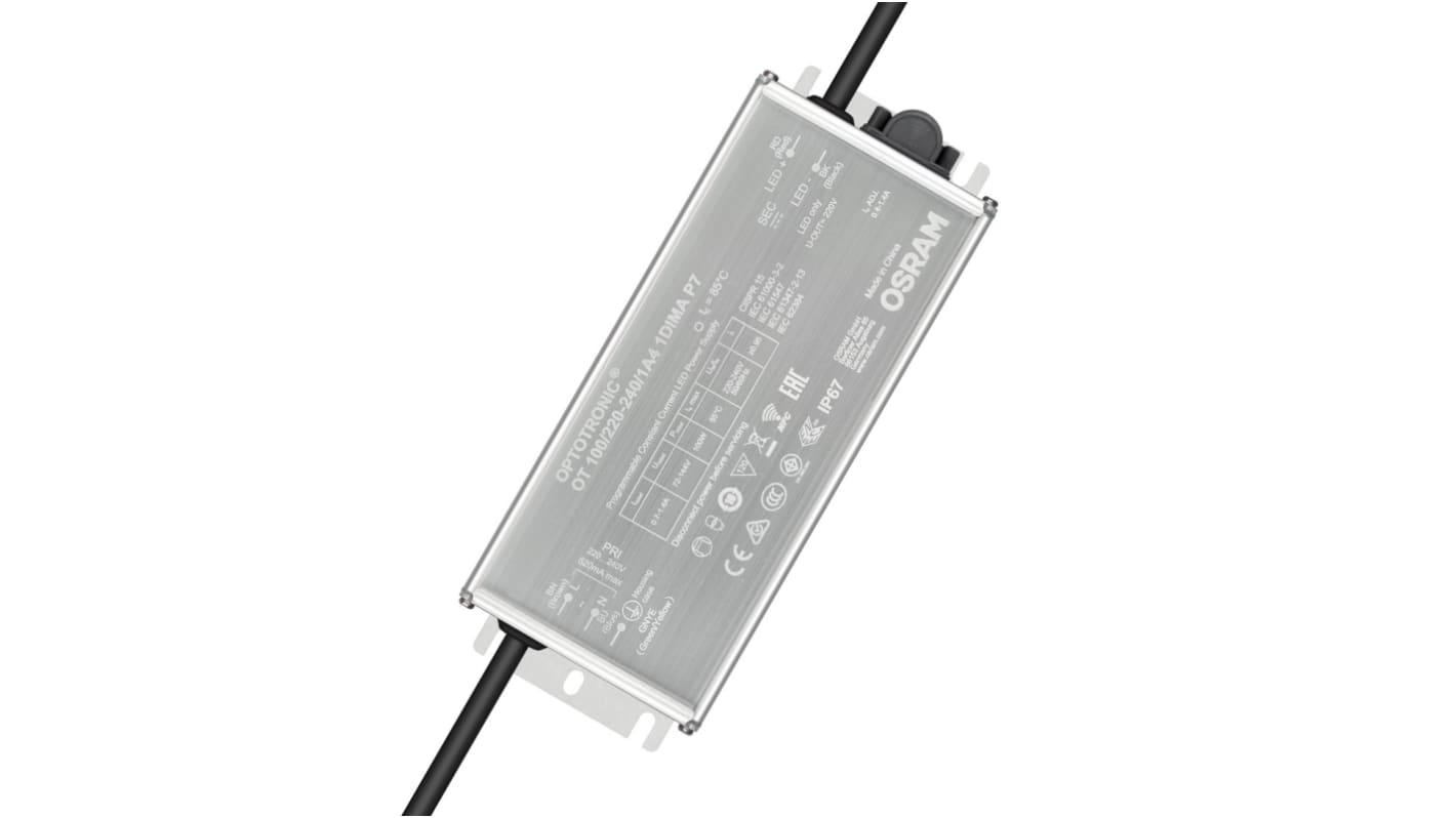 Osram LED Driver, 72-144V Output, 100W Output, 1.4A Output, Constant Current Dimmable