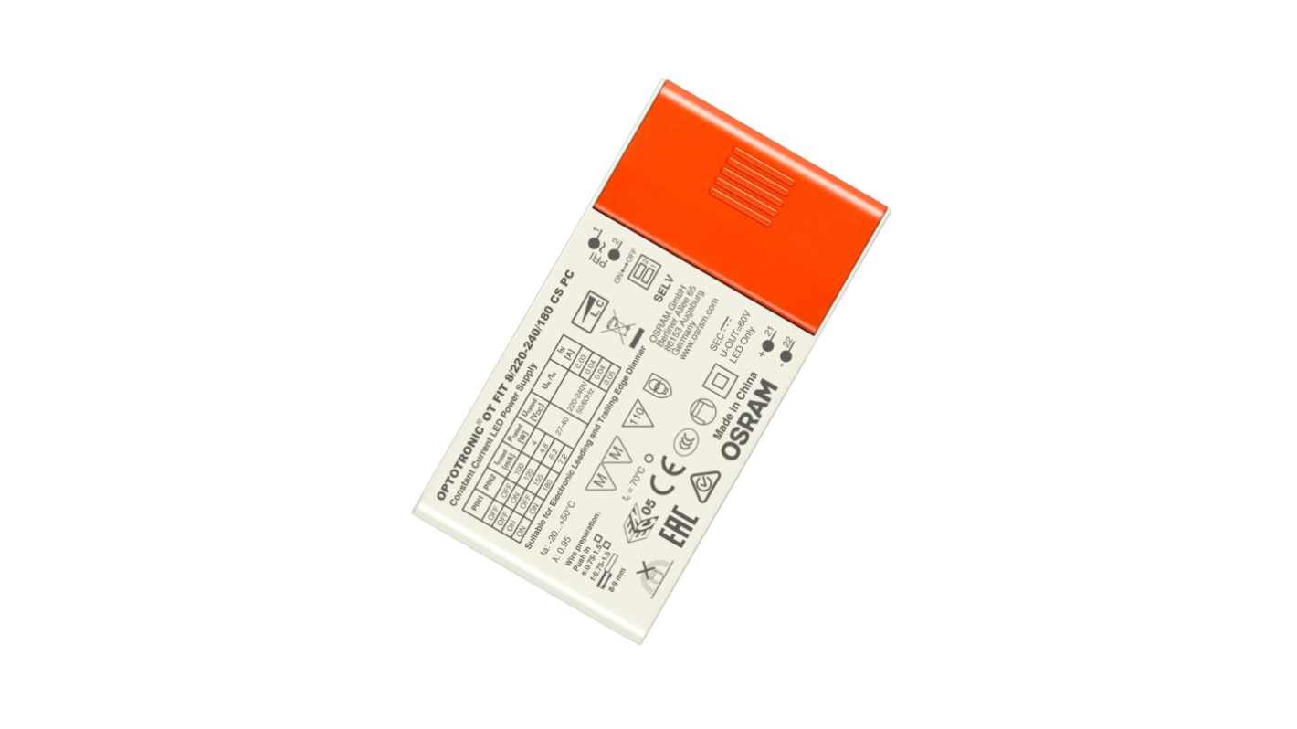 Osram LED Driver, 42V Output, 8W Output, 180mA Output, Constant Current Dimmable