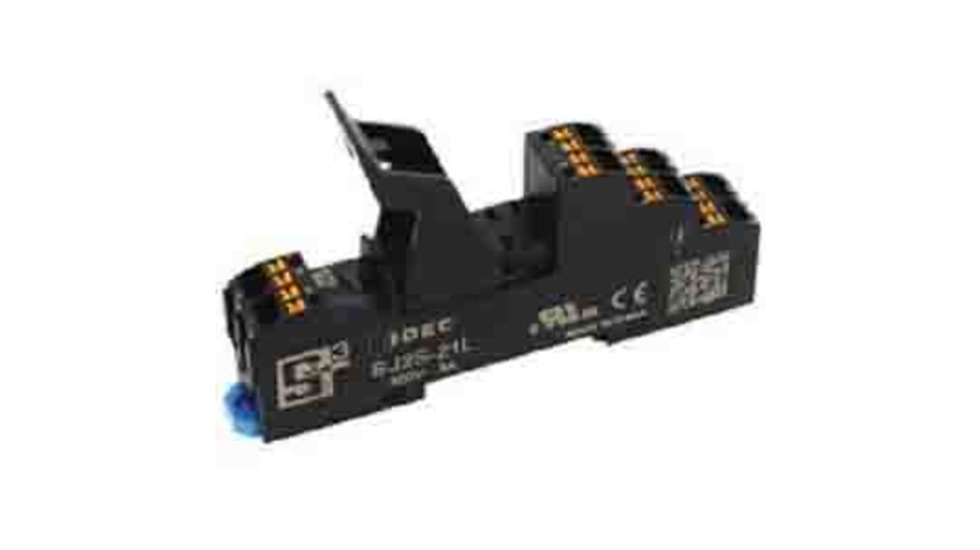 Support relais Idec série SJ 8 contacts, Rail DIN, 300V c.a., pour RJ et RF2S