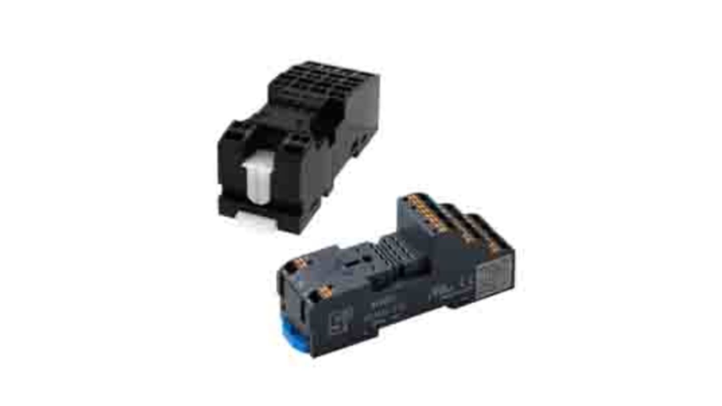 SU 14 Pin 300V ac DIN Rail Relay Socket, for use with RU4