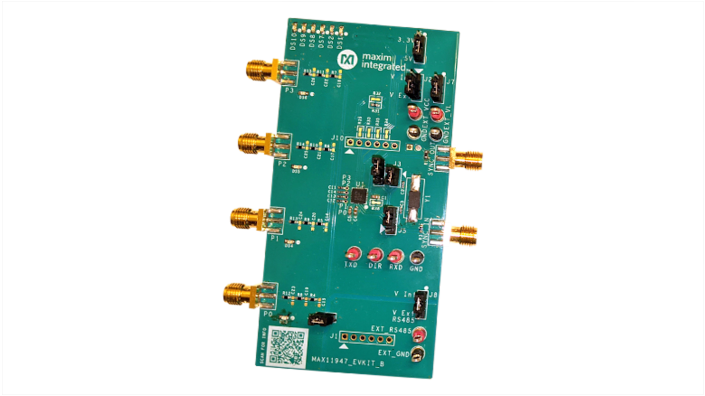 Kommunikáció és vezeték nélküli fejlesztőeszköz, MAX11947EVKIT#, MAX11947, MAX11947 AISG V2.0/V3.0 KOMPATIBILIS,