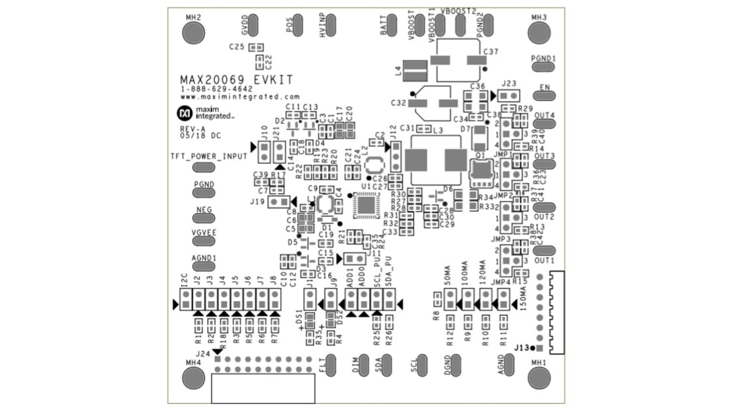 Maxim Integrated LEDドライバ評価キット LEDドライバ