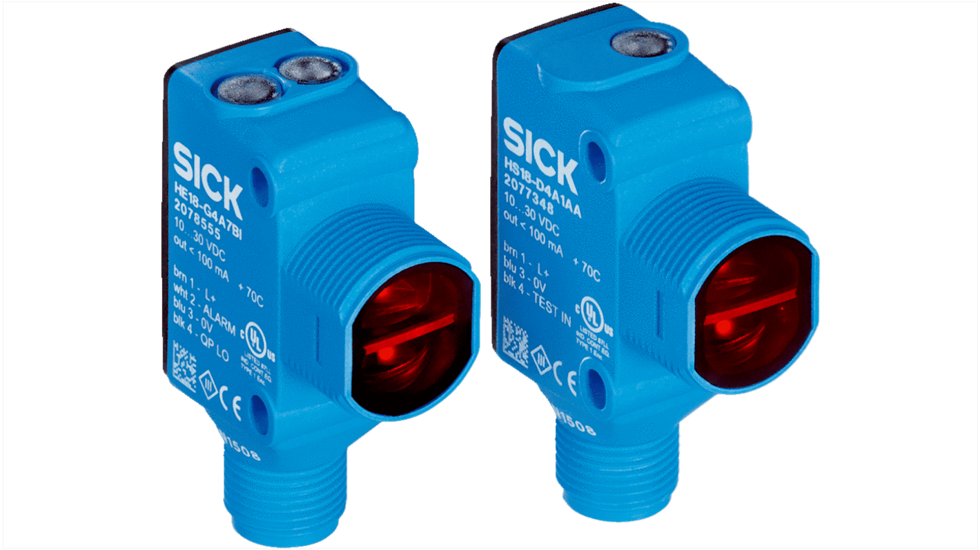 Capteur photoélectrique Réflexion directe Sick, SureSense, 0 → 20 m, IP67, IP69K