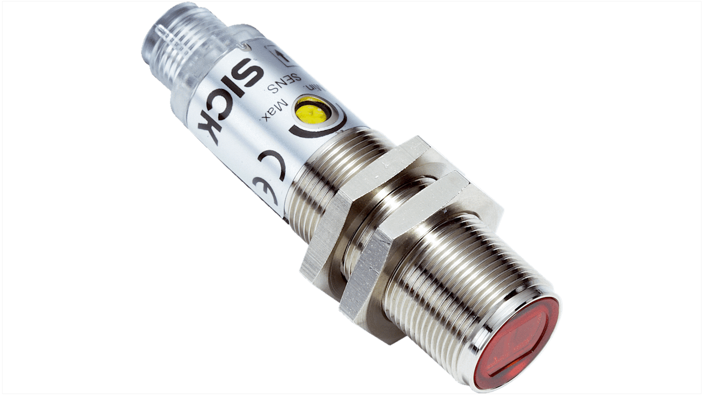 Sick V180-2 zylindrisch Optischer Sensor, Durchgangsstrahl, Bereich 0 → 28 m, Dunkelschaltung Ausgang,