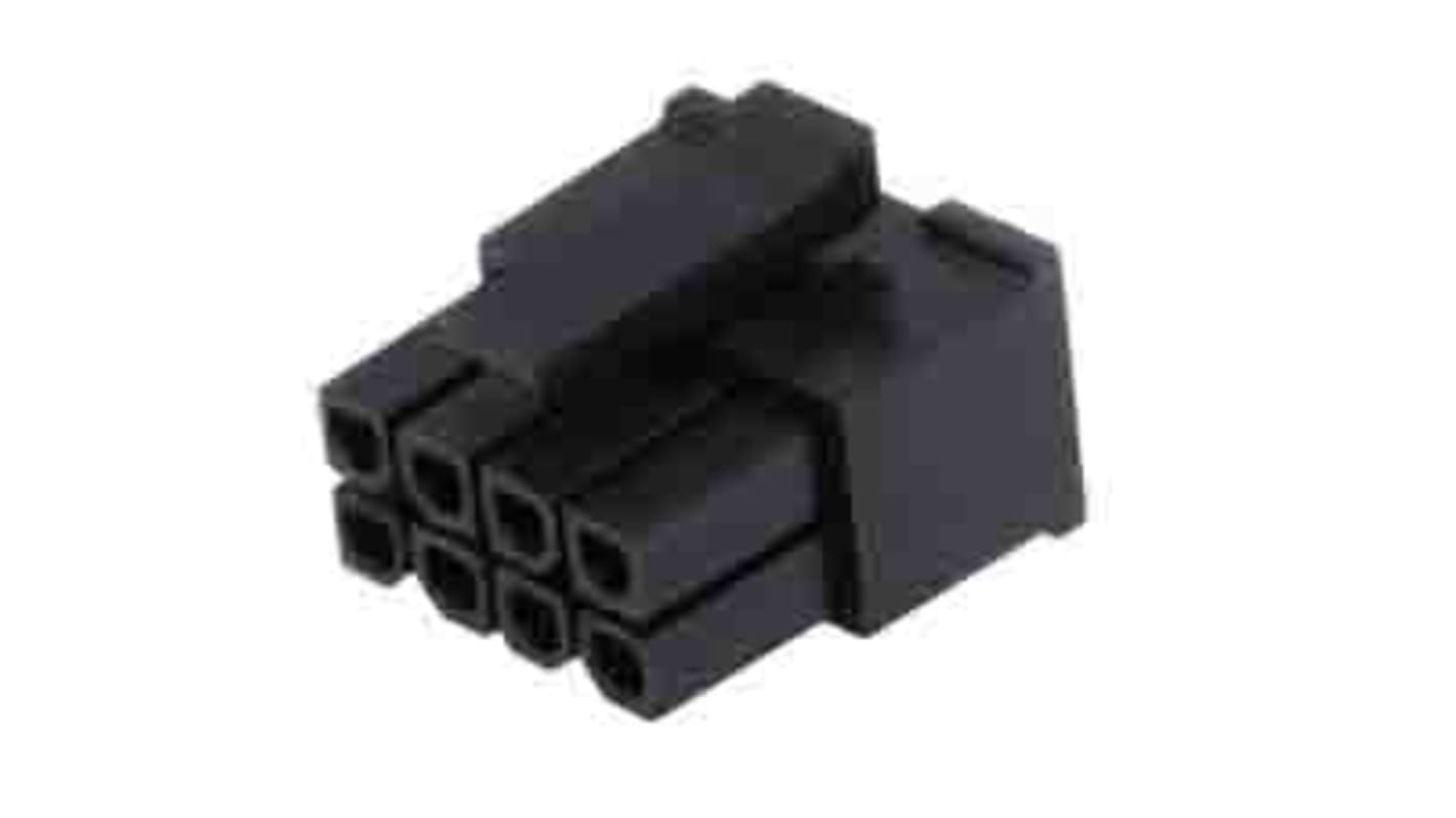 Molex 8-pol. Crimpterminalhus, Nylon, Sort