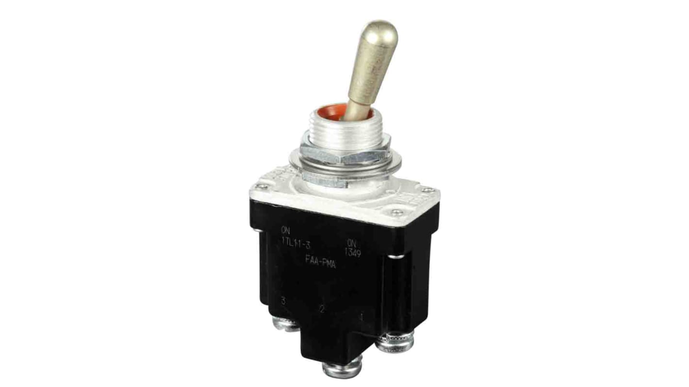 Honeywell Toggle Switch, Bushing Mount, On-On, SPDT, Screw Terminal