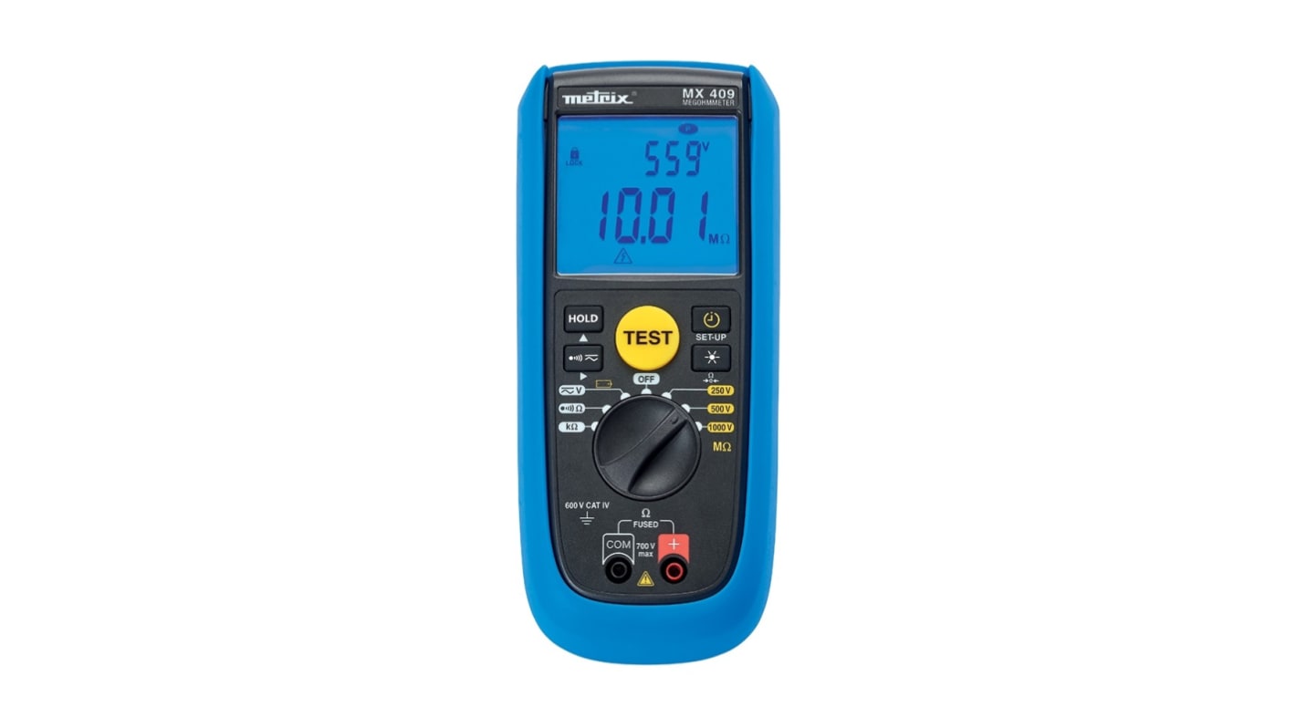 Chauvin Arnoux MX 409 Insulation & Continuity Tester, 250V Min, 1000V Max, CAT IV 600 V