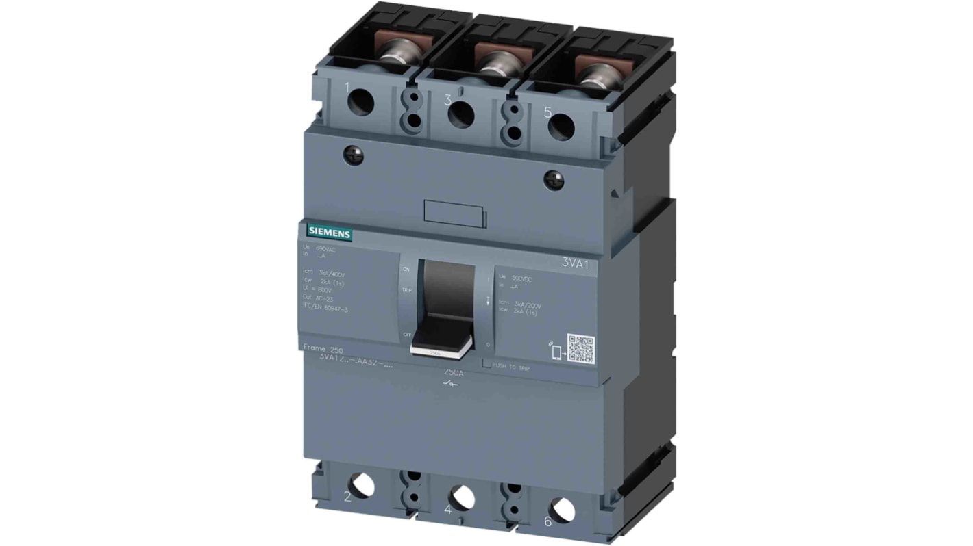 Interrupteur-sectionneur Siemens SENTRON 3VA1, 3P, 250A