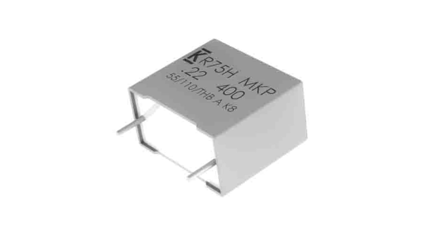 KEMET R75 Polypropylene Capacitor PP, 250V dc, 5%, 150nF, Through Hole