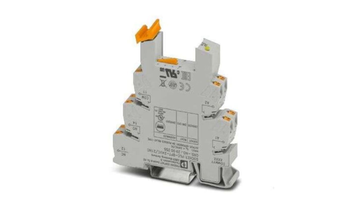 Phoenix Contact PLC-BPT 4 Pin 24V ac/dc DIN Rail Relay Socket