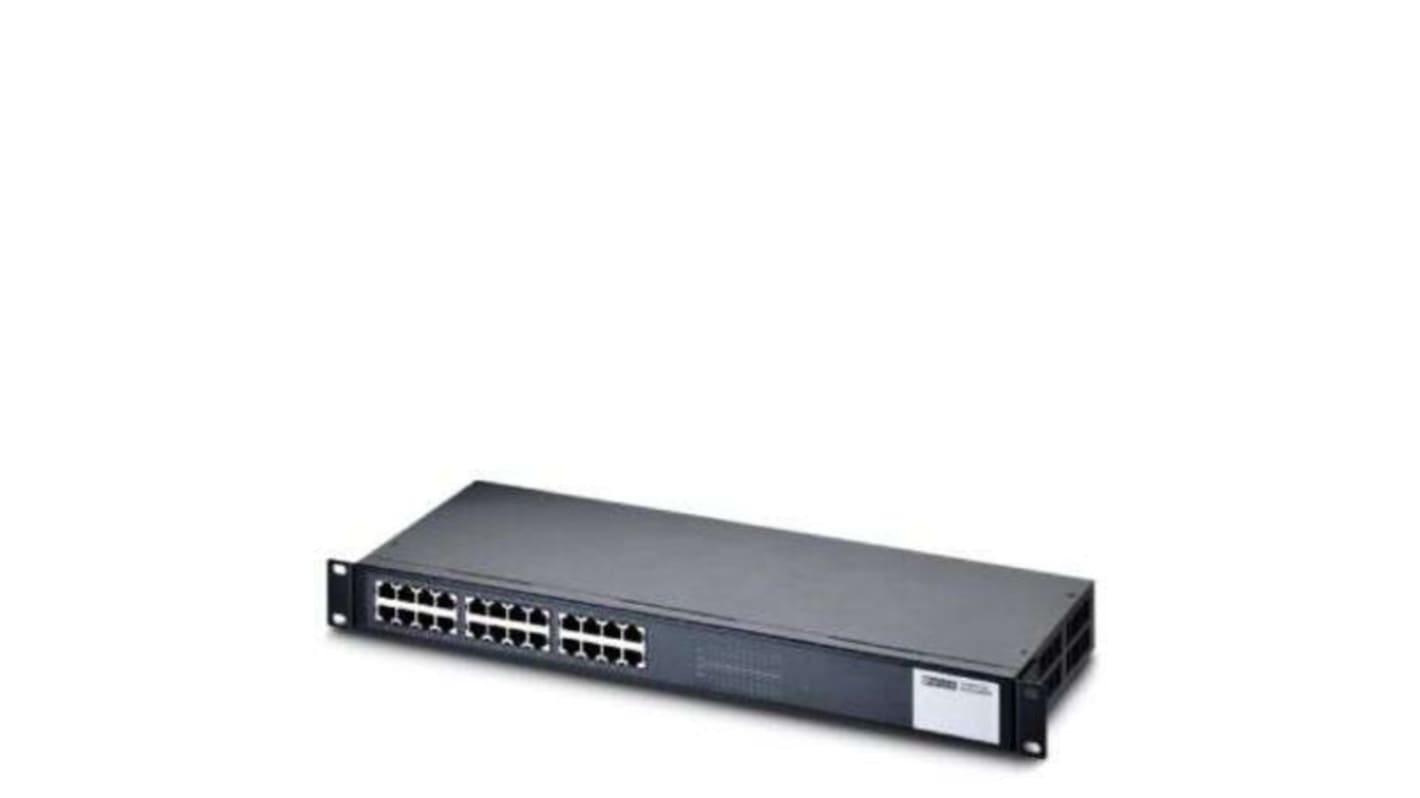 Phoenix Contact Rack Mount Ethernet Switch, 24 RJ45 Ports, 10/100Mbit/s Transmission, 120V ac
