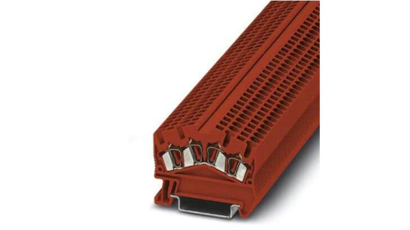 Phoenix Contact 5-QUATTRO, STS 2 Series Red Feed Through Terminal Block, 0.08 → 4mm², Spring Cage Termination,