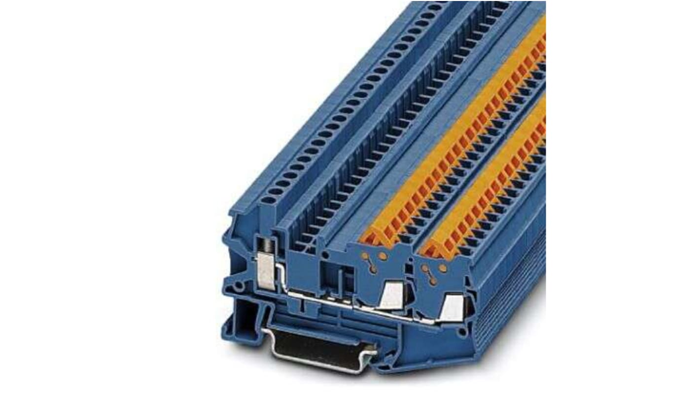 Phoenix Contact 5, QTCU 1 Series Blue Feed Through Terminal Block, 0.25 → 1.5mm², Screw Termination, ATEX