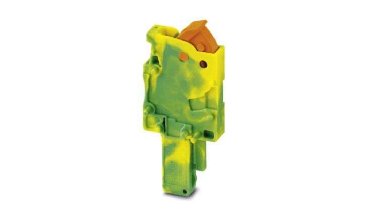 Phoenix Contact QP Series QP 1,5/ 1-M GNYE Terminal Plug, 1-Way, 17.5A, 24 - 16 Wire, Quick Connect Termination