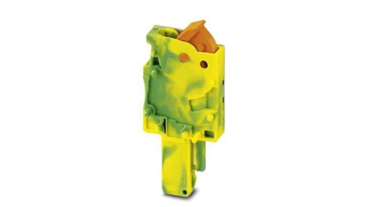 Phoenix Contact QP Series QP 1,5/ 1-R GNYE Terminal Plug, 1-Way, 17.5A, 24 - 16 Wire, Quick Connect Termination