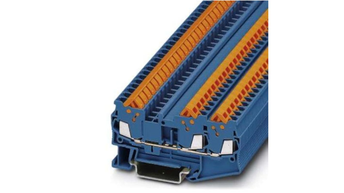 Phoenix Contact 5, QTC 1 Series Blue Feed Through Terminal Block, 0.25 → 1.5mm², Quick Connect Termination, ATEX