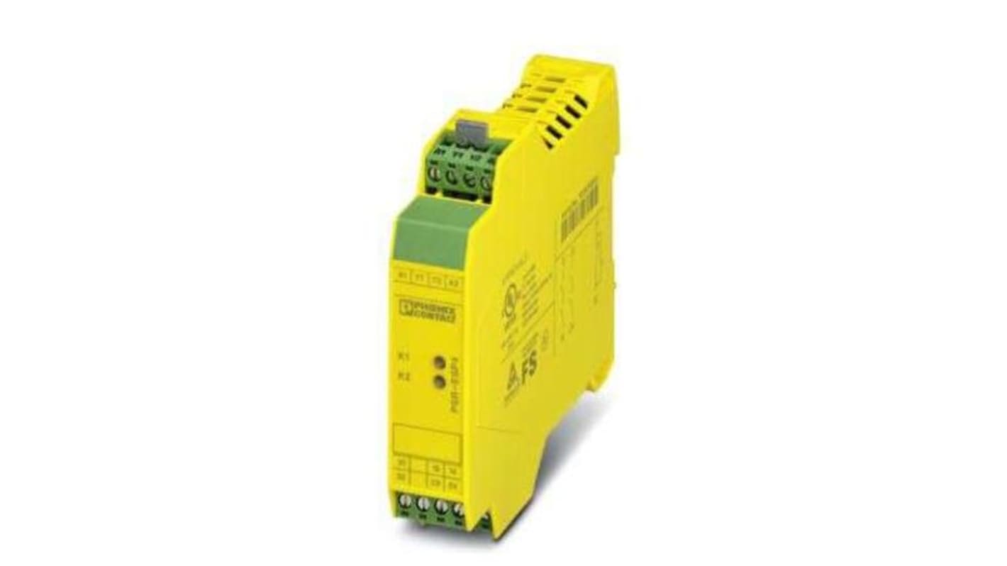 Phoenix Contact Single-Channel Safety Switch Safety Relay, 24V, 2 Safety Contacts