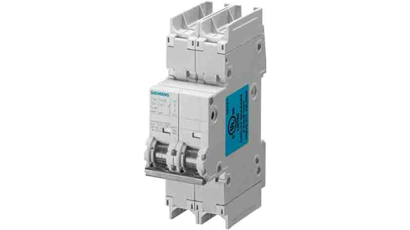 Siemens SENTRON 5SJ4 MCB, 2P, 10A Curve C, 400V AC, 60V DC, 14 kA Breaking Capacity