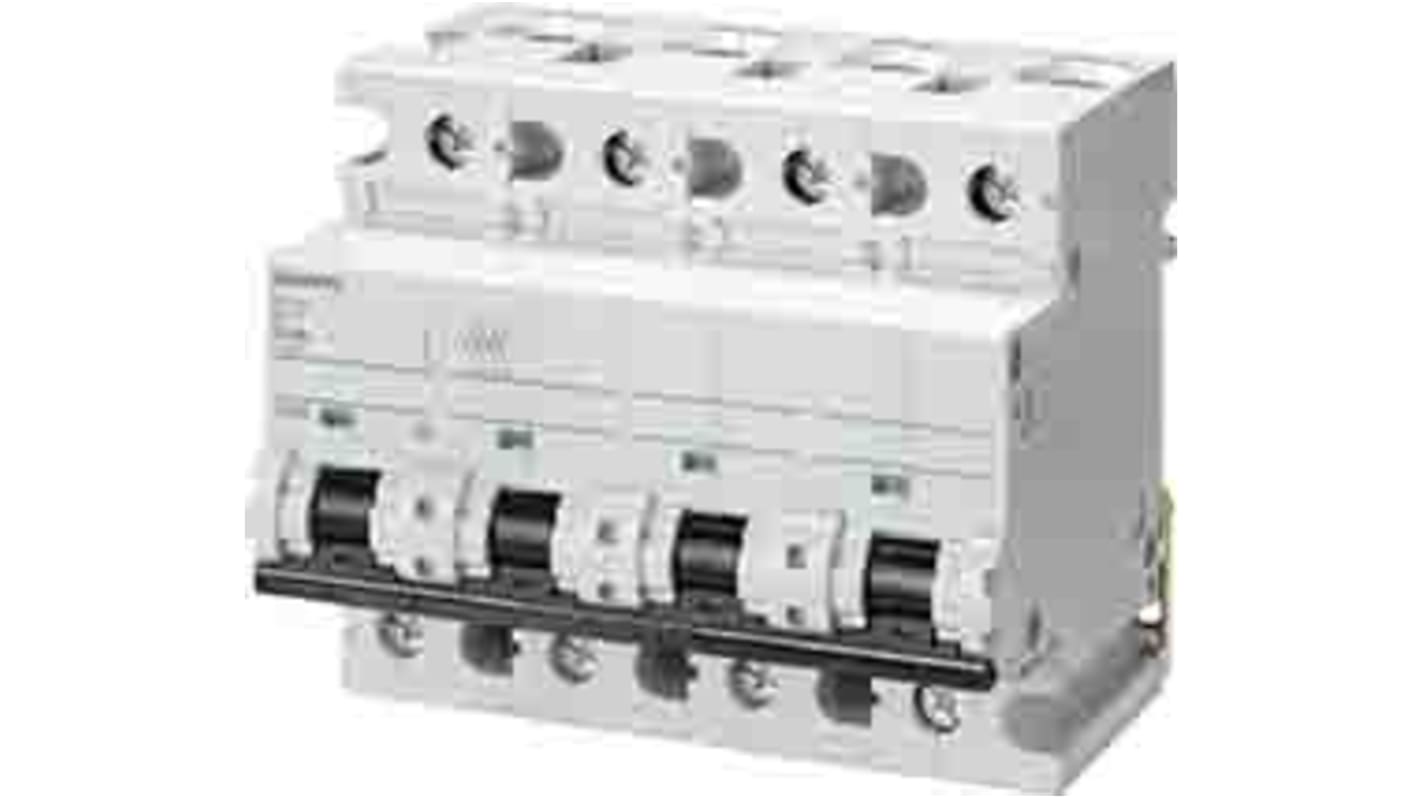 Interruptor automático 4P, 100A, Curva Tipo C 5SP4491-7, SENTRON, Montaje en Carril DIN
