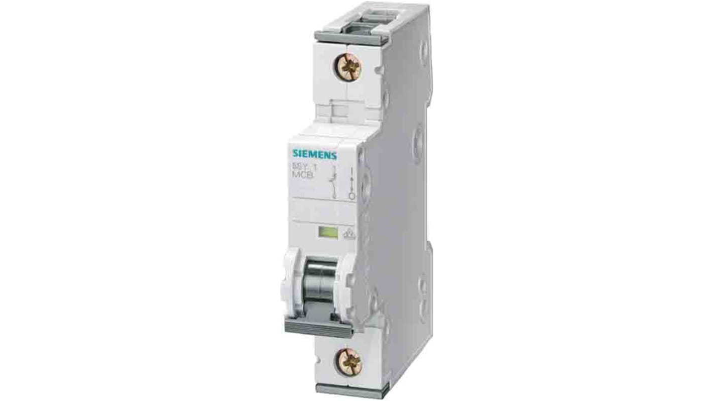 Disjoncteur Siemens 5SY4 1P, 8A, pouvoir de coupure 5 kA, montage rail DIN