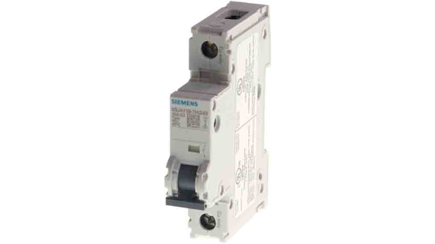 Siemens SENTRON 5SJ4 MCB, 1P, 6A Curve B, 400V AC, 60V DC, 14 kA Breaking Capacity