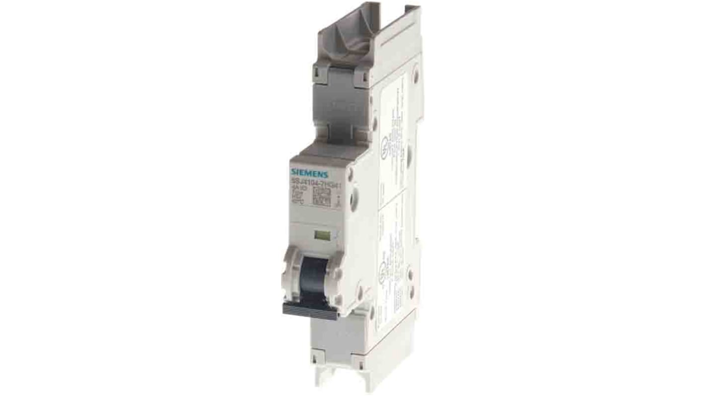 Disjoncteur Siemens 5SJ4 1P, 10A, pouvoir de coupure 14 kA, montage rail DIN