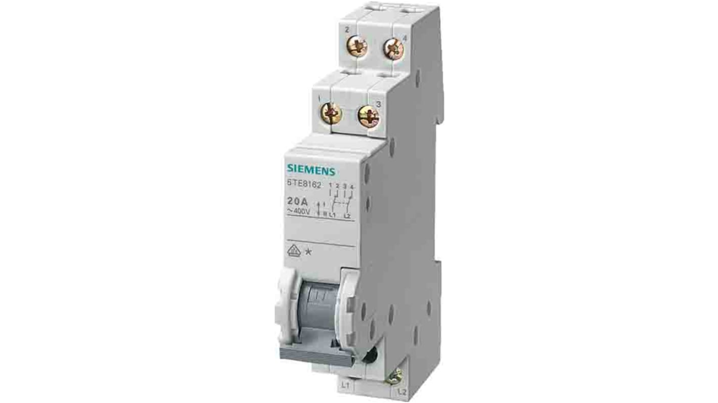 Siemens 1P Pole DIN Rail Isolator Switch - 20A Maximum Current