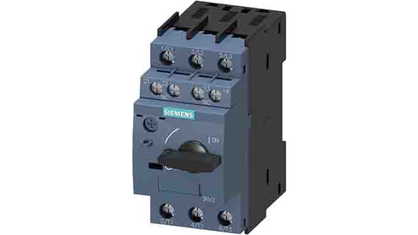 Siemens 3RV2 Thermischer Überlastschalter / Thermischer Geräteschutzschalter, 3-polig, SIRIUS, 6.3A, 400V ac