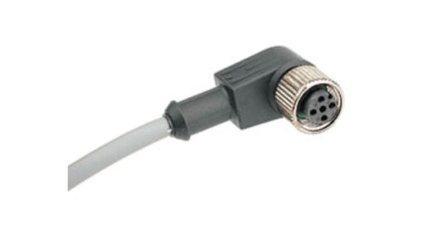 Norgren Right Angle Female 5 way M8 to Unterminated Sensor Actuator Cable, 1.5m