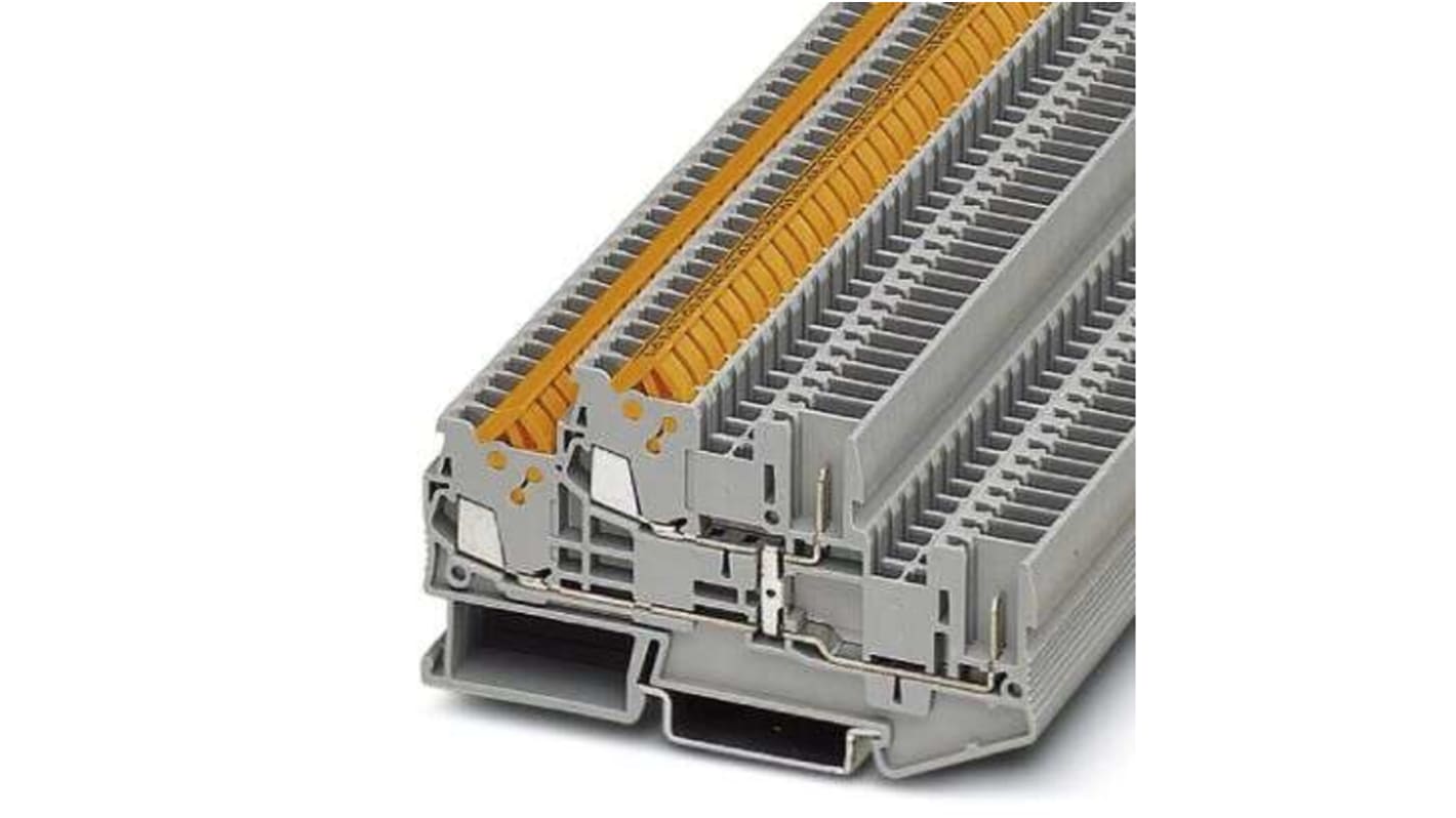 Bloc de jonction rail DIN Phoenix Contact QTTCB 1 5/ 2P-PV, 0.25 → 1.5mm², Gris